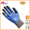 Gants de travail imperméables en nitrile doublés de doublure sans coutures doublés sans couture avec paume en nitrile sablé haute résistance